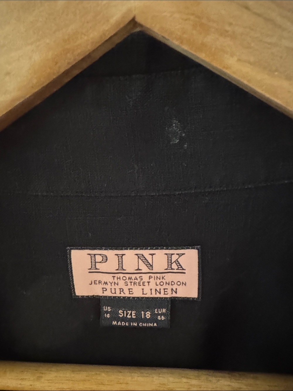 Thomas Pink Black Linen Shirt with Pink Label